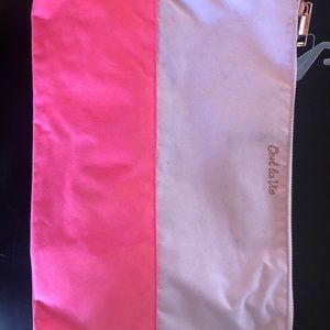 Pink make-up bag or purse. C’est la Vie.. 8 x 11